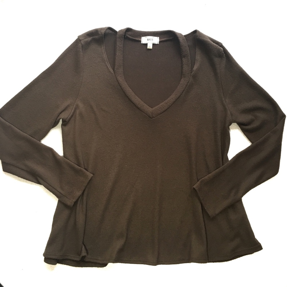 NYTT Cut Out Sweater Olive Green Swing Top M
